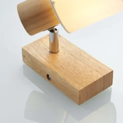 Lindby Spot Wanessa, madera, blanco, E14, 14 cm, ajustable