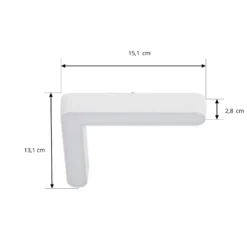 Lindby Tira LED 48 V Lumaro,blanca,forma de L,plástico,atenuable