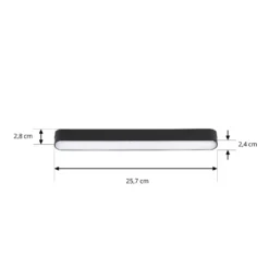 Lindby tira LED 48 V Lumaro,negro,10W,plástico,atenuable