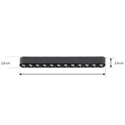 Lindby tira LED 48V Lumaro,negro,12 puntos,2,4cm,atenuable