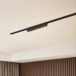 Lindby tira LED 48V Lumaro,negro,12 puntos,2,4cm,atenuable