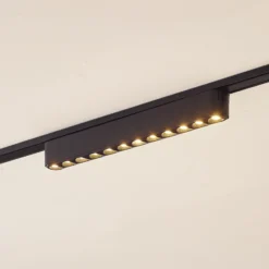 Lindby tira LED 48V Lumaro,negro,12 puntos,2,4cm,atenuable