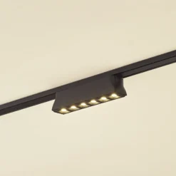 Lindby tira LED 48 V Lumaro,negro,6 puntos,2,5cm,atenuable