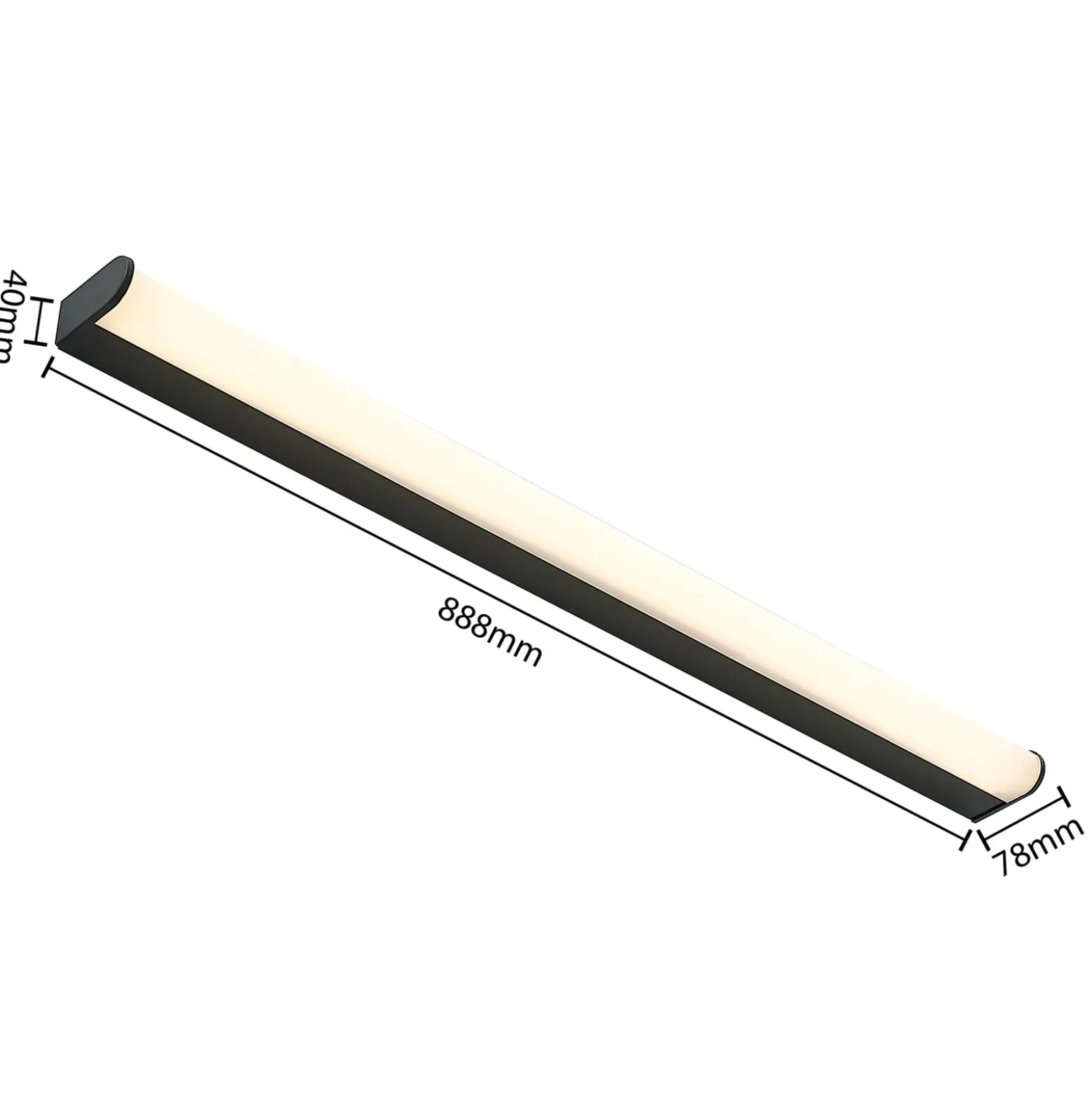 Lindby Ulisan aplique LED de baño, redondo 88,8 cm