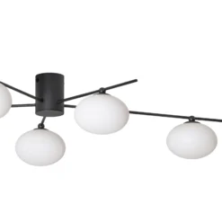 Lindby Valisa plafón, negro, 5 luces