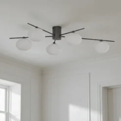 Lindby Valisa plafón, negro, 5 luces