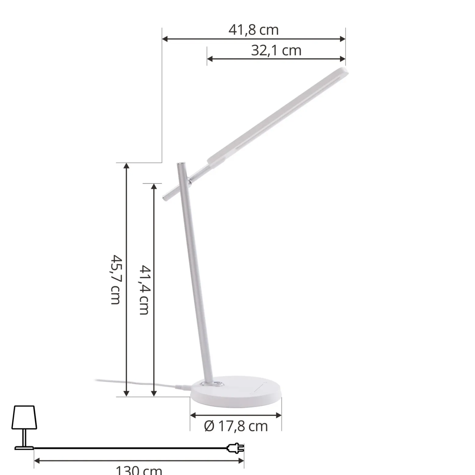 Lindby Valtorin Lámpara de mesa LED, blanca