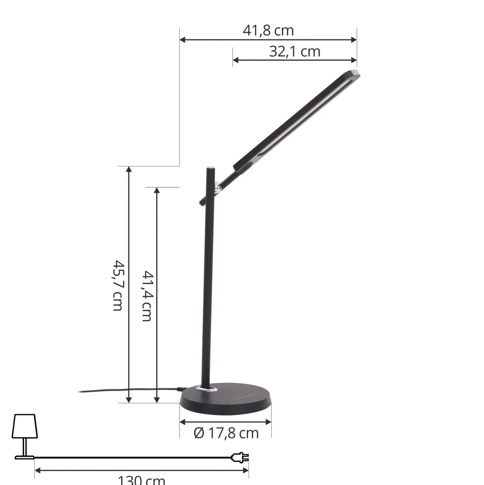 Lindby Valtorin Lámpara de mesa LED, negra