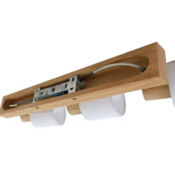 Lindby Wanessa downlight de techo, 47cm, 3 luces, blanco, madera, E14