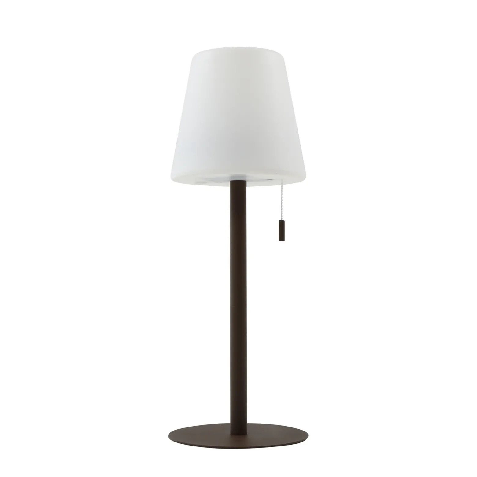 Linterna LED recargable Azalea de Lindby, blanca/marrón, 45 cm, CCT, IP44