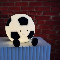 Linterna LED recargable «Fútbol Kalle», blanca y negra, 14 cm de largo