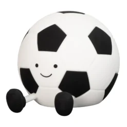 Linterna LED recargable «Fútbol Kalle», blanca y negra, 14 cm de largo
