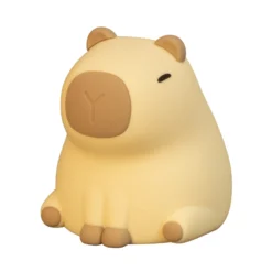 Linterna LED recargable Piggy, marrón, altura 12 cm, silicona