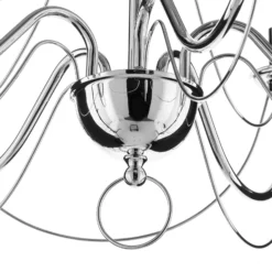 Lámpara araña Retro plata 6 luces suspensión 75 cm