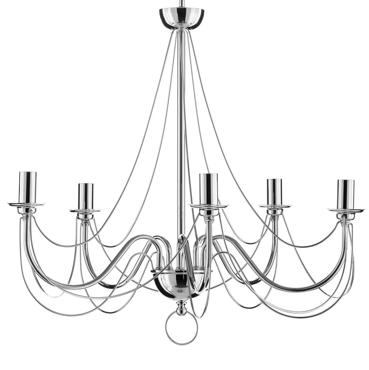 Lámpara araña Retro plata 6 luces suspensión 75 cm