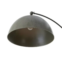 Lámpara arqueada Jonera de Lindby, gris, metal, E27, 185 cm de altura