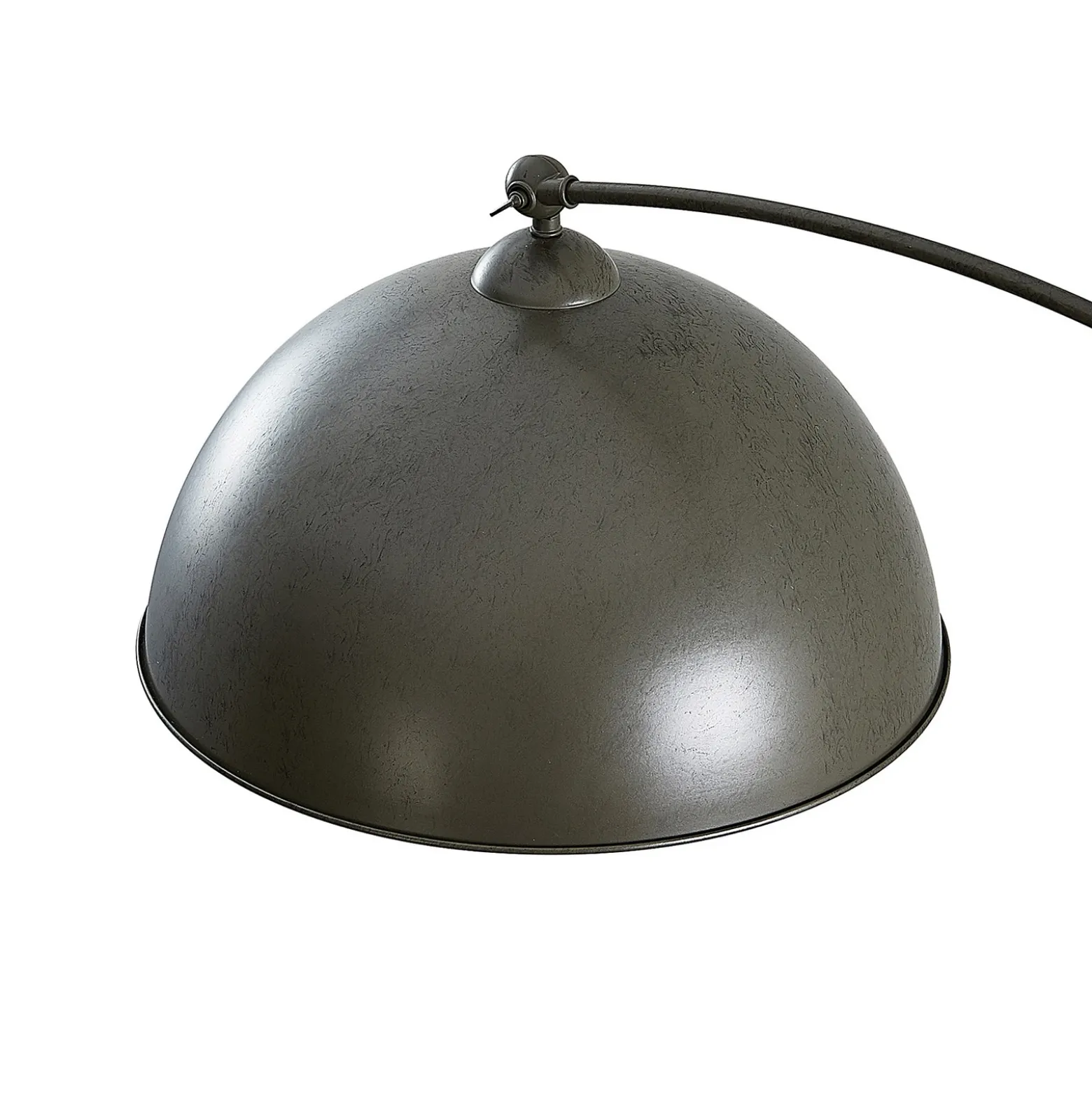 Lámpara arqueada Jonera de Lindby, gris, metal, E27, 185 cm de altura