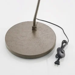 Lámpara arqueada Jonera de Lindby, gris, metal, E27, 185 cm de altura