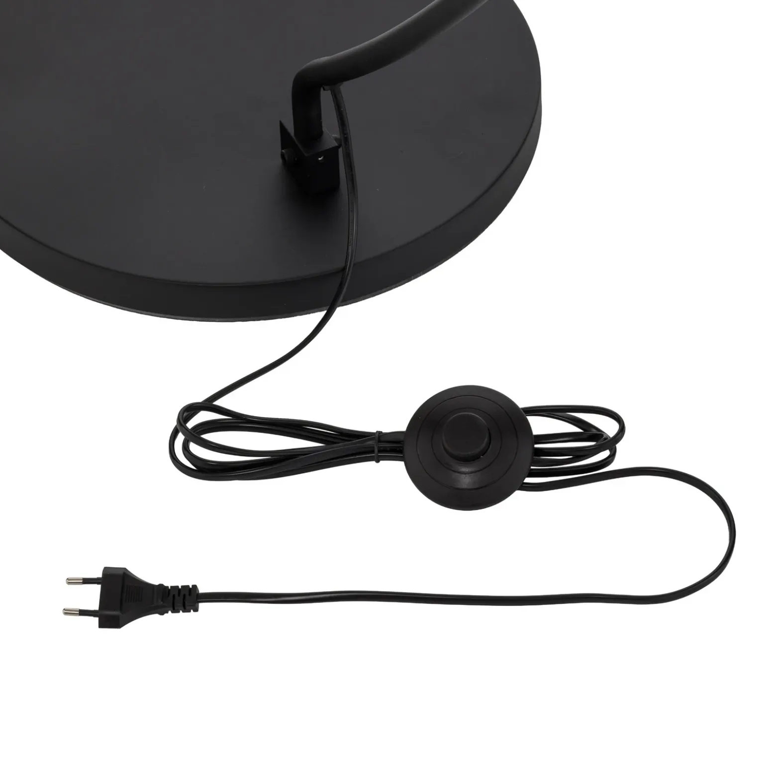 Lámpara arqueada Jonera de Lindby, negra, metal, E27, altura 185 cm