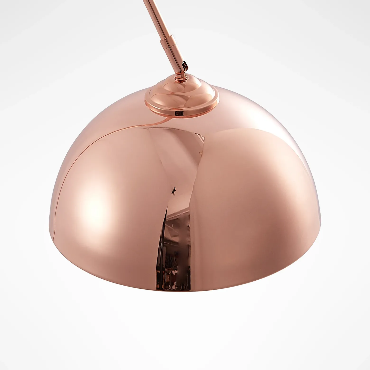 Lámpara arqueada Lennart de Lindby, de cobre, regulable en altura, E27