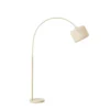 Lámpara arqueada Lindby Helin, beige, textil, altura 198,5 cm