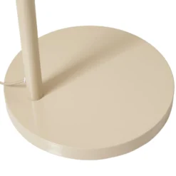 Lámpara arqueada Lindby Helin, beige, textil, altura 198,5 cm