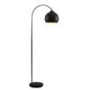 Lámpara arqueada Lindby Minali, negra, metal, 148 cm de altura, E27