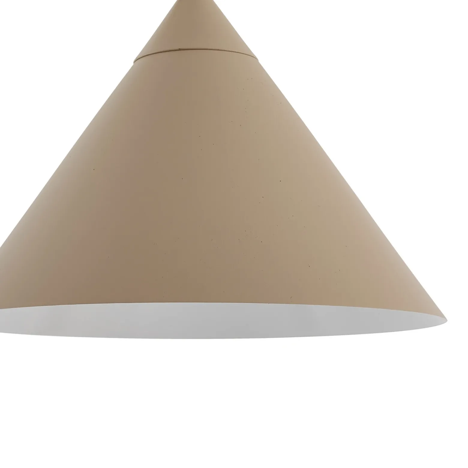 Lámpara arqueada Lindby Triangolo, beige, altura 195 cm, metal, E27