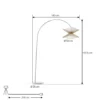 Lámpara arqueada Lindby Valdorin, beige, papel, 195 cm, IP20