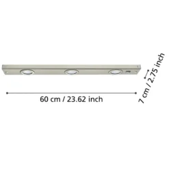 Lámpara bajo mueble Kob LED, níquel mate