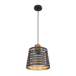 Lámpara colgante Ablona, Ø 25 cm, negro/dorado, metal