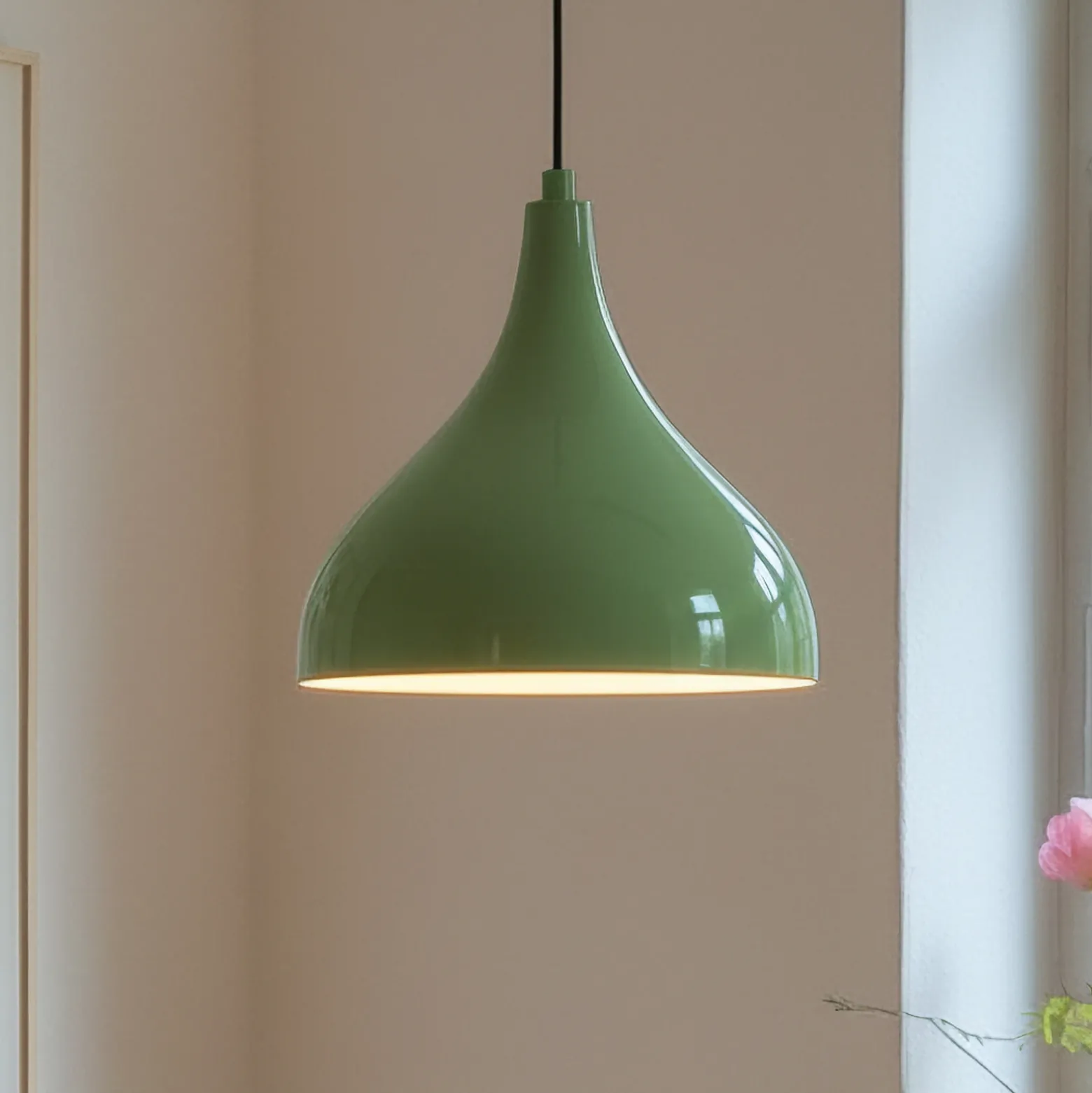 Lámpara colgante Adash, verde menta, metal, Ø 26 cm, E27