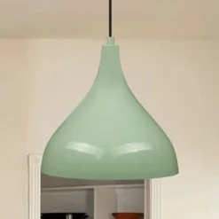 Lámpara colgante Adash, verde menta, metal, Ø 26 cm, E27