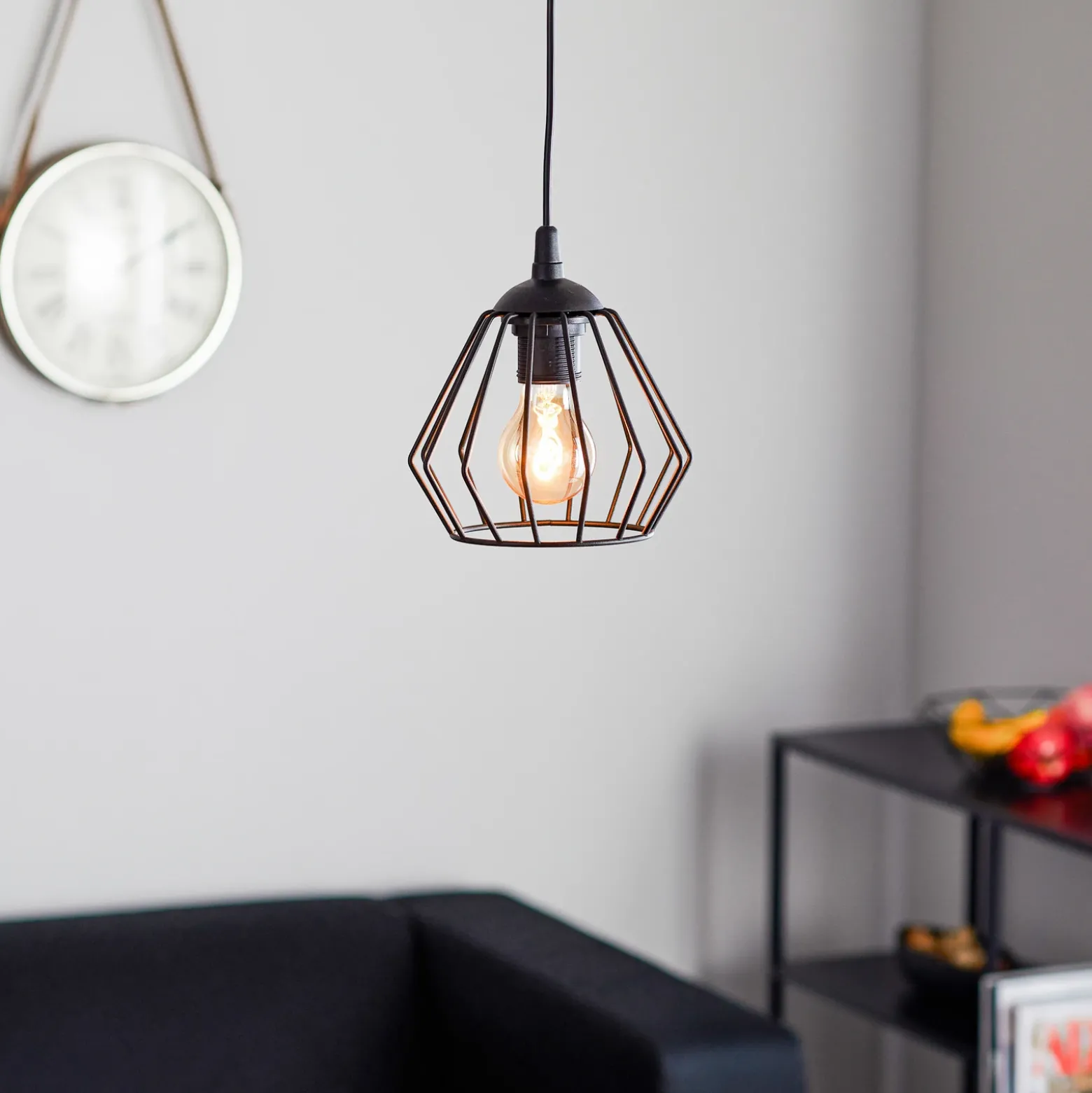 Lámpara colgante Agat negro, 1 luz