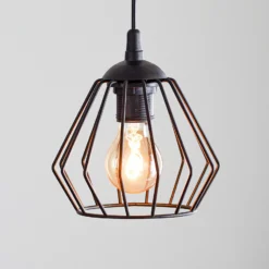 Lámpara colgante Agat negro, 1 luz