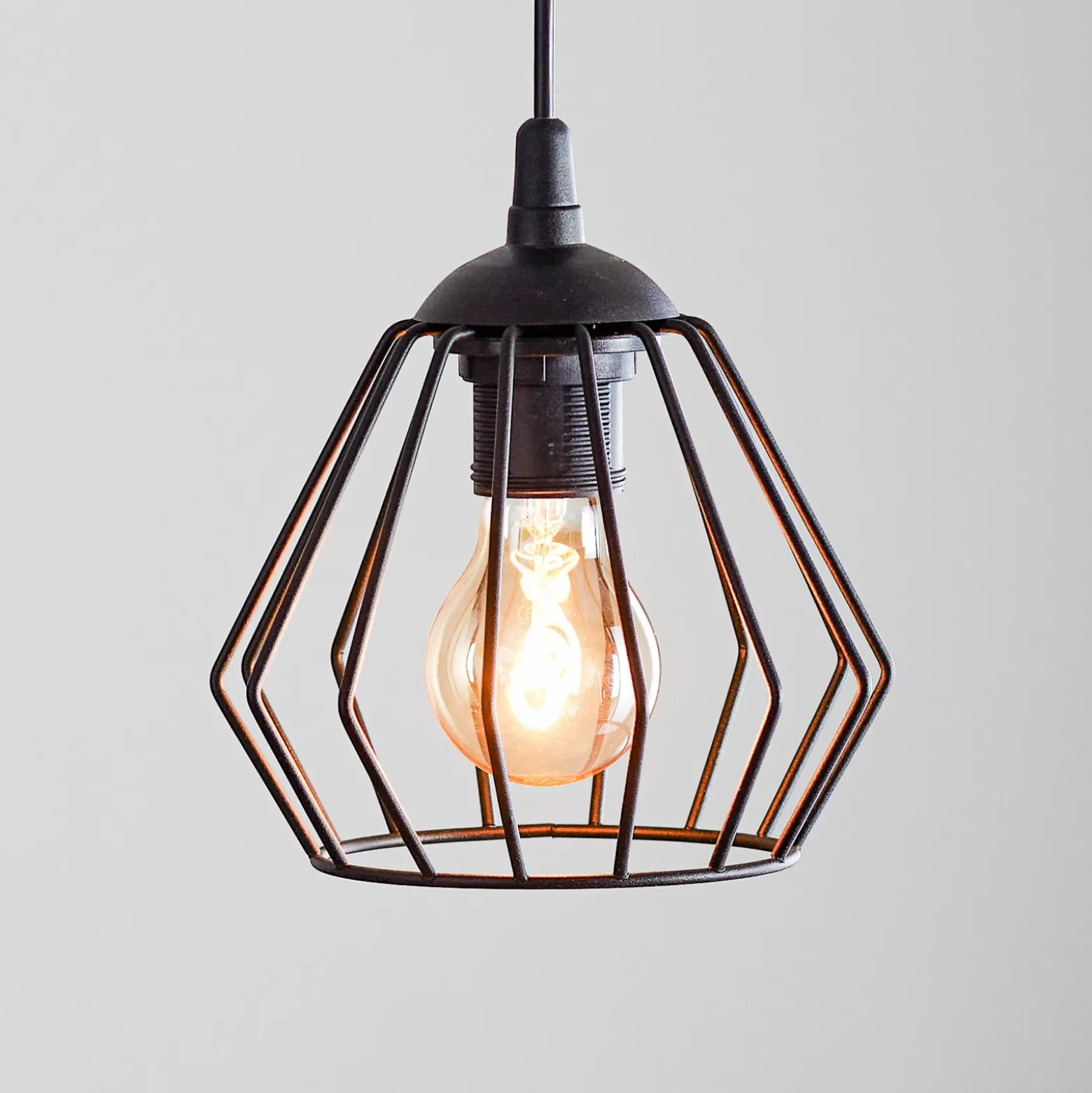Lámpara colgante Agat negro, 1 luz