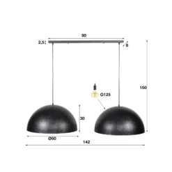 Lámpara colgante Akardien, 2 luces
