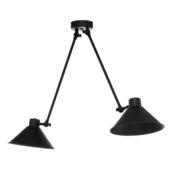 Lámpara colgante Alan, móvil, negro, 2 luces