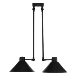 Lámpara colgante Alan, móvil, negro, 2 luces