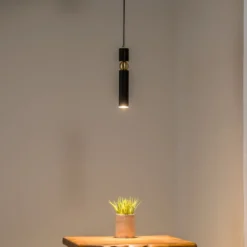 Lámpara colgante Alas, negro, metal, suspensión 135 cm, GU10