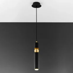 Lámpara colgante Alas, negro, metal, suspensión 135 cm, GU10