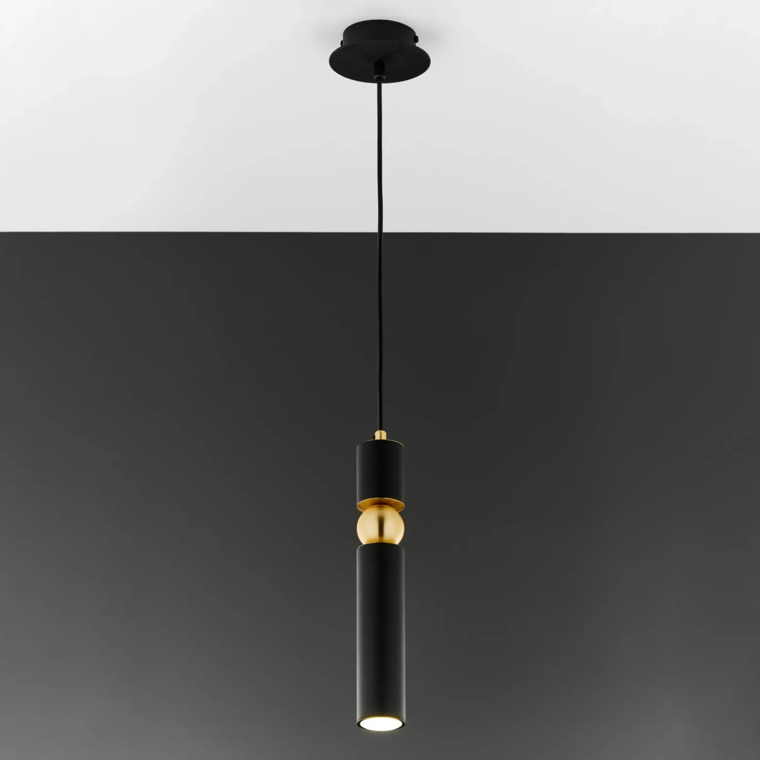 Lámpara colgante Alas, negro, metal, suspensión 135 cm, GU10