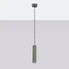 Lámpara colgante ALORA, verde oliva, Ø 8 cm, metal, GU10