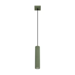 Lámpara colgante ALORA, verde oliva, Ø 8 cm, metal, GU10
