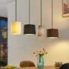 Lámpara colgante Amilia de Lindby, tela, 4 luces, gris/beige, E27