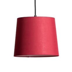 Lámpara colgante Amilia de Lindby, de tela, con 3 luces, roja/gris/negra