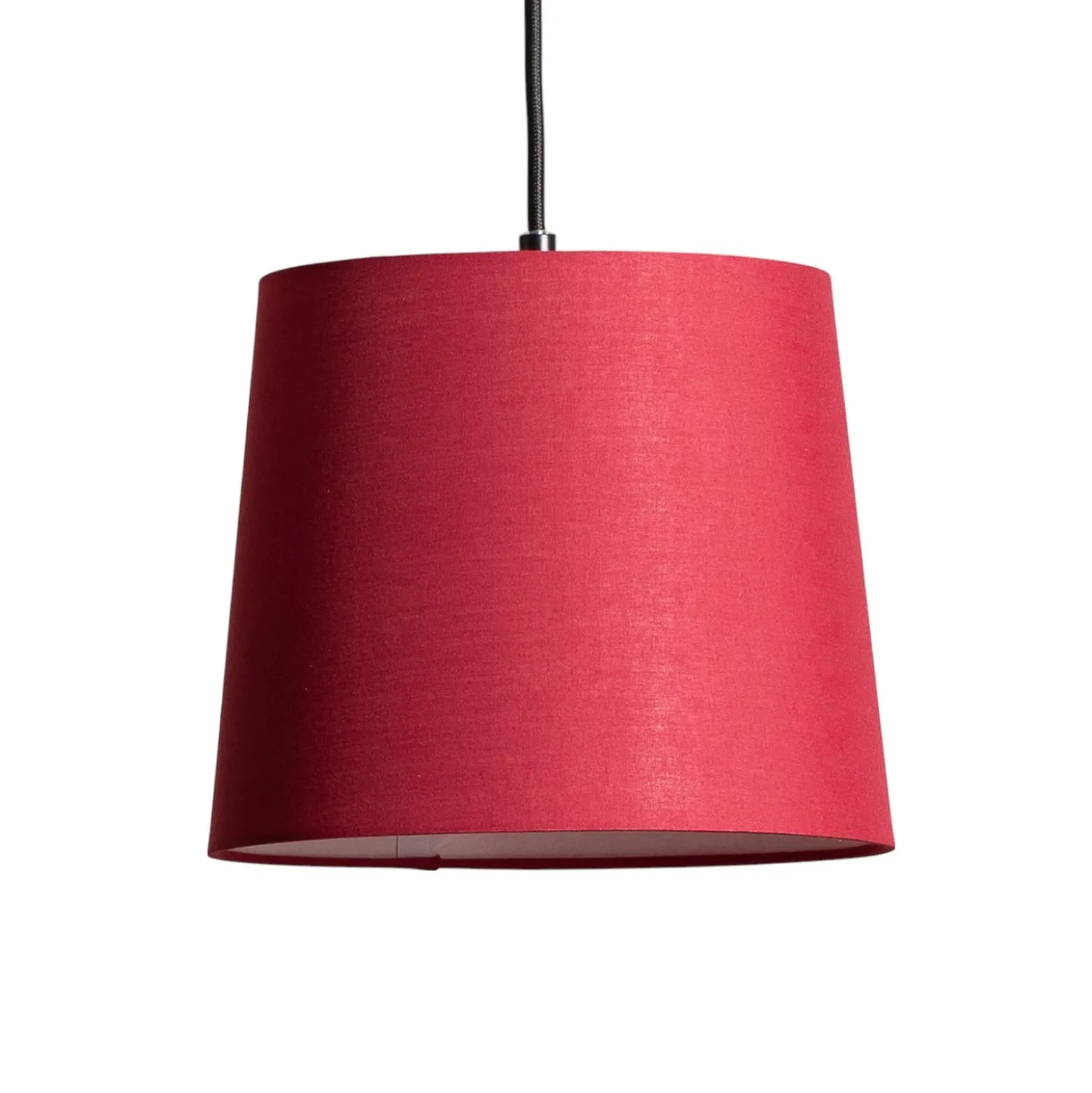 Lámpara colgante Amilia de Lindby, de tela, con 3 luces, roja/gris/negra