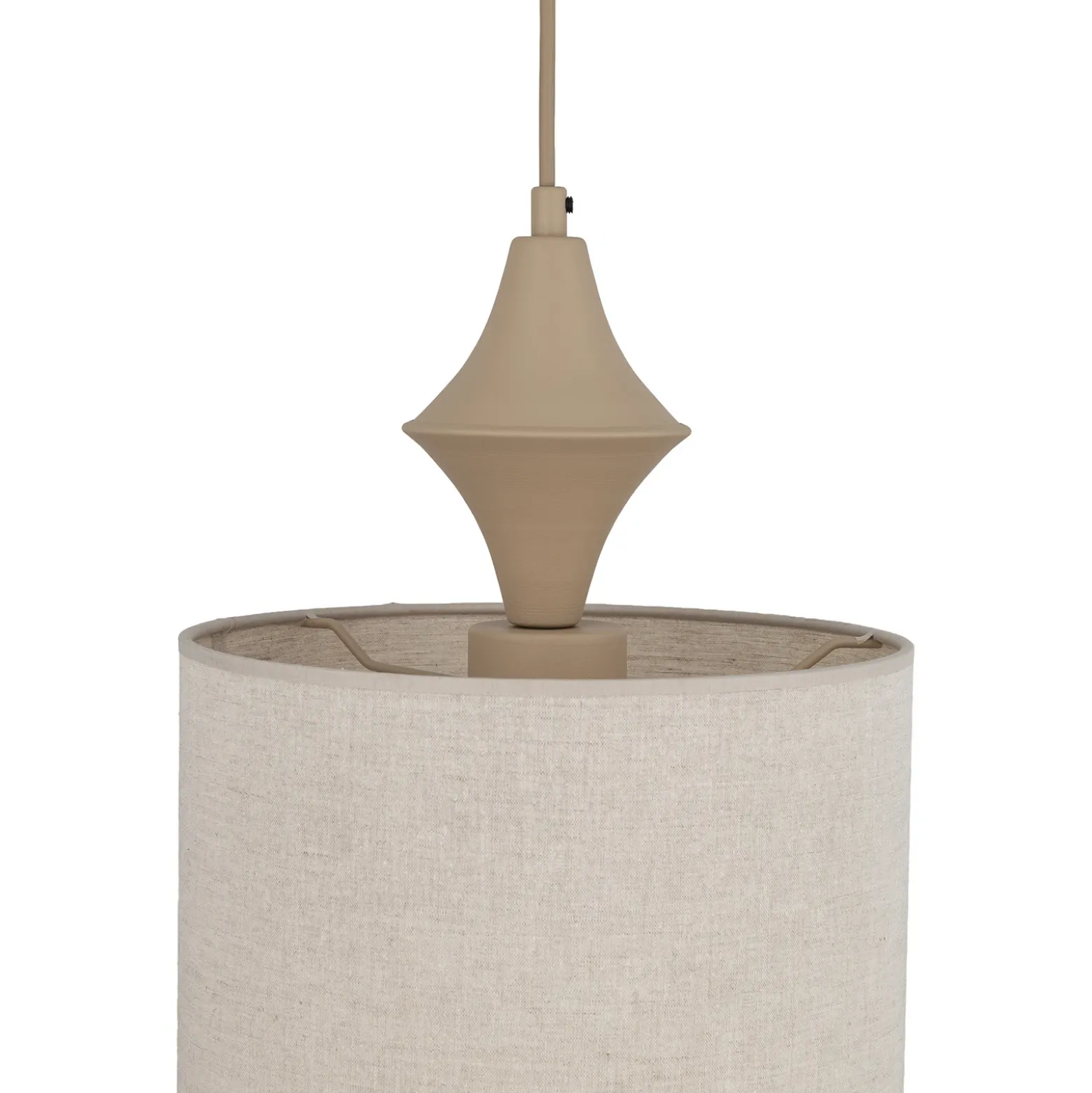 Lámpara colgante Amura, beige/arena, tela, Ø 25 cm, E27