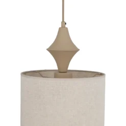 Lámpara colgante Amura, beige/arena, tela, Ø 25 cm, E27