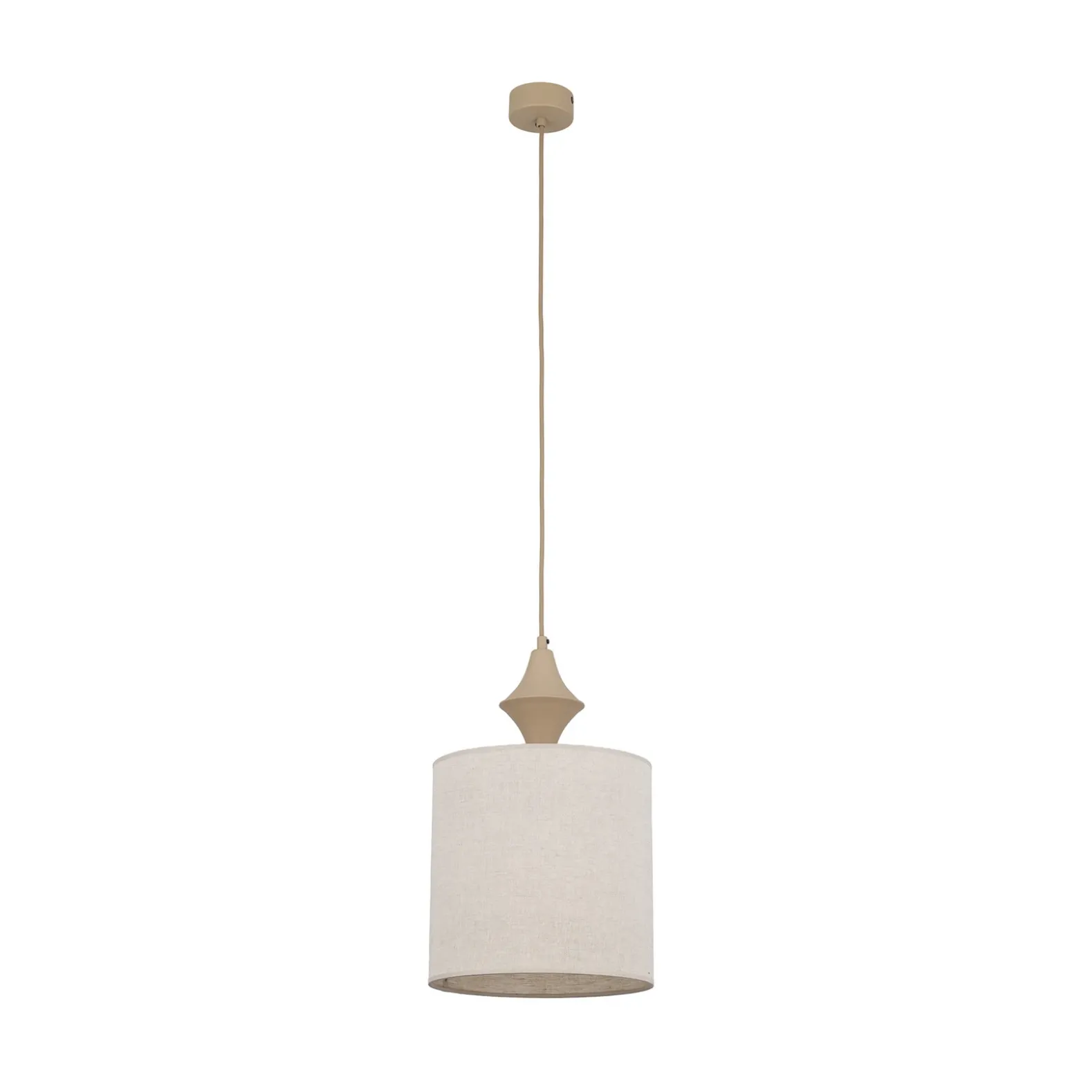Lámpara colgante Amura, beige/arena, tela, Ø 25 cm, E27